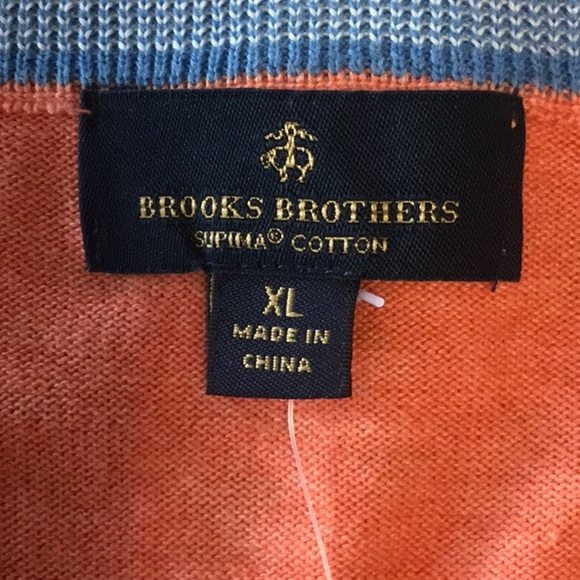 Brooks Brothers, Salmon V-neck Sweater, XL - Picture 3 of 4